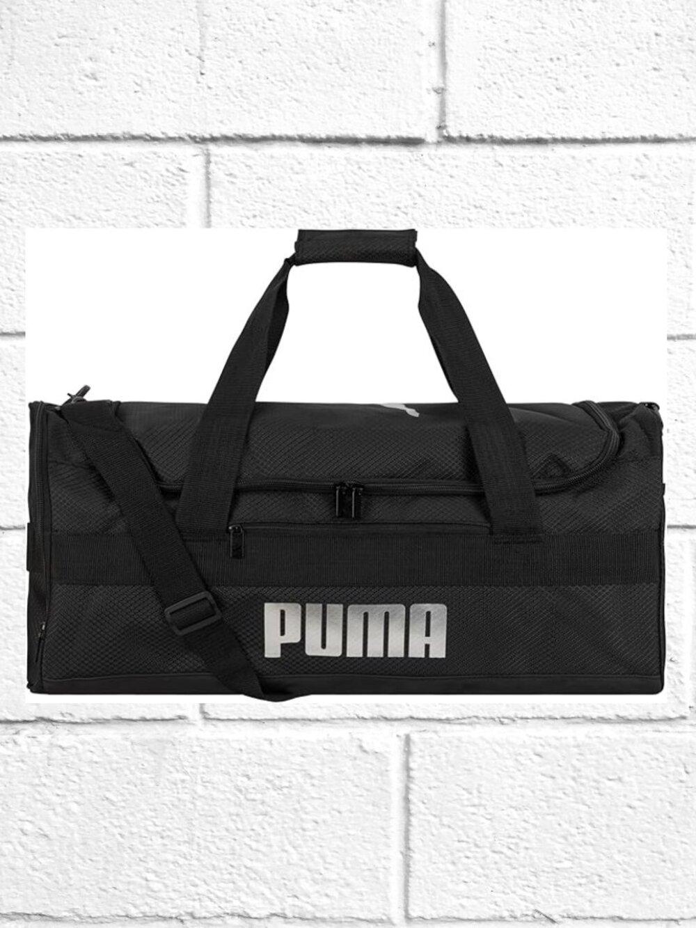 NWT! Puma Demand Black Duffel Sports Travel Tote Bag w/Detachable Shoulder Strap